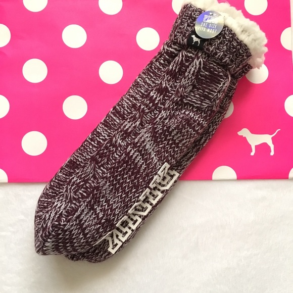 PINK VS Sherpa Bootie Socks New With Tag - Picture 2 of 8